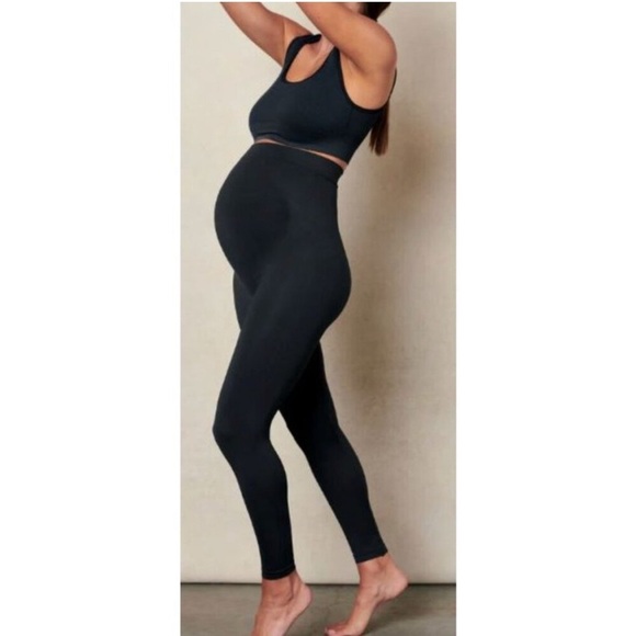 BLANQI Small Everyday Maternity Support Leggings Belly Support Black Solid - Picture 4 of 8